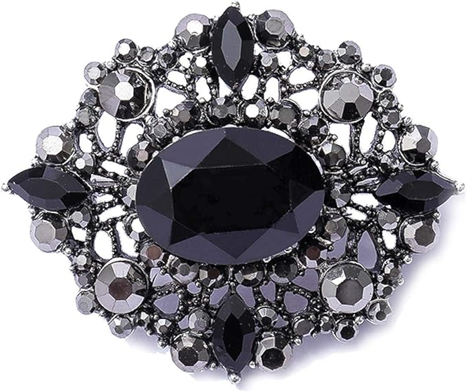 Spilla Vintage Con Cristalli - Design Floreale Vuoto-Fuori, Perfetta Per Eventi E Regali Eleganti - Foto 6