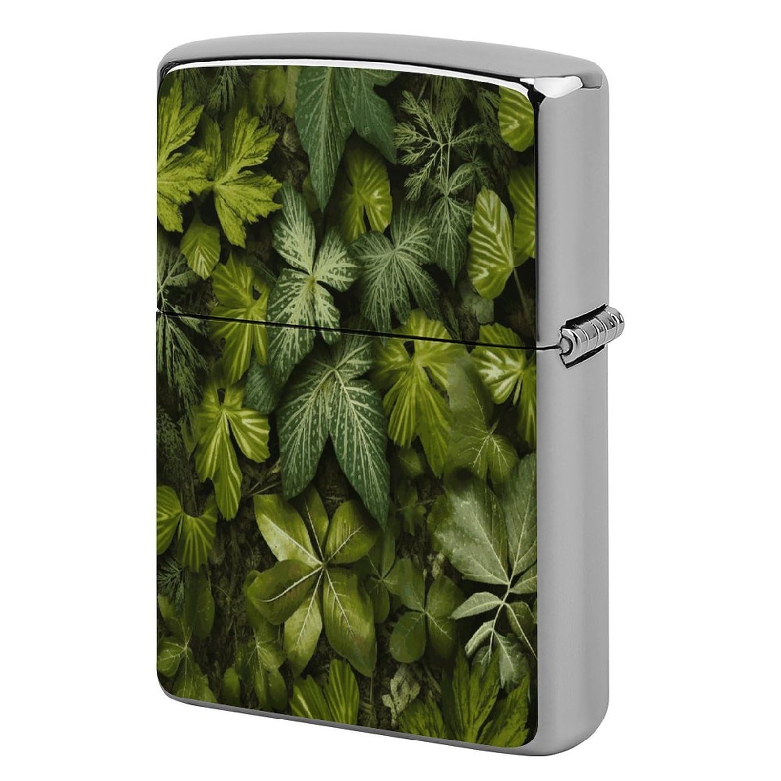 Fekiloot Style Green Leaves And Plants Lighter Case Cover Lighter Holder