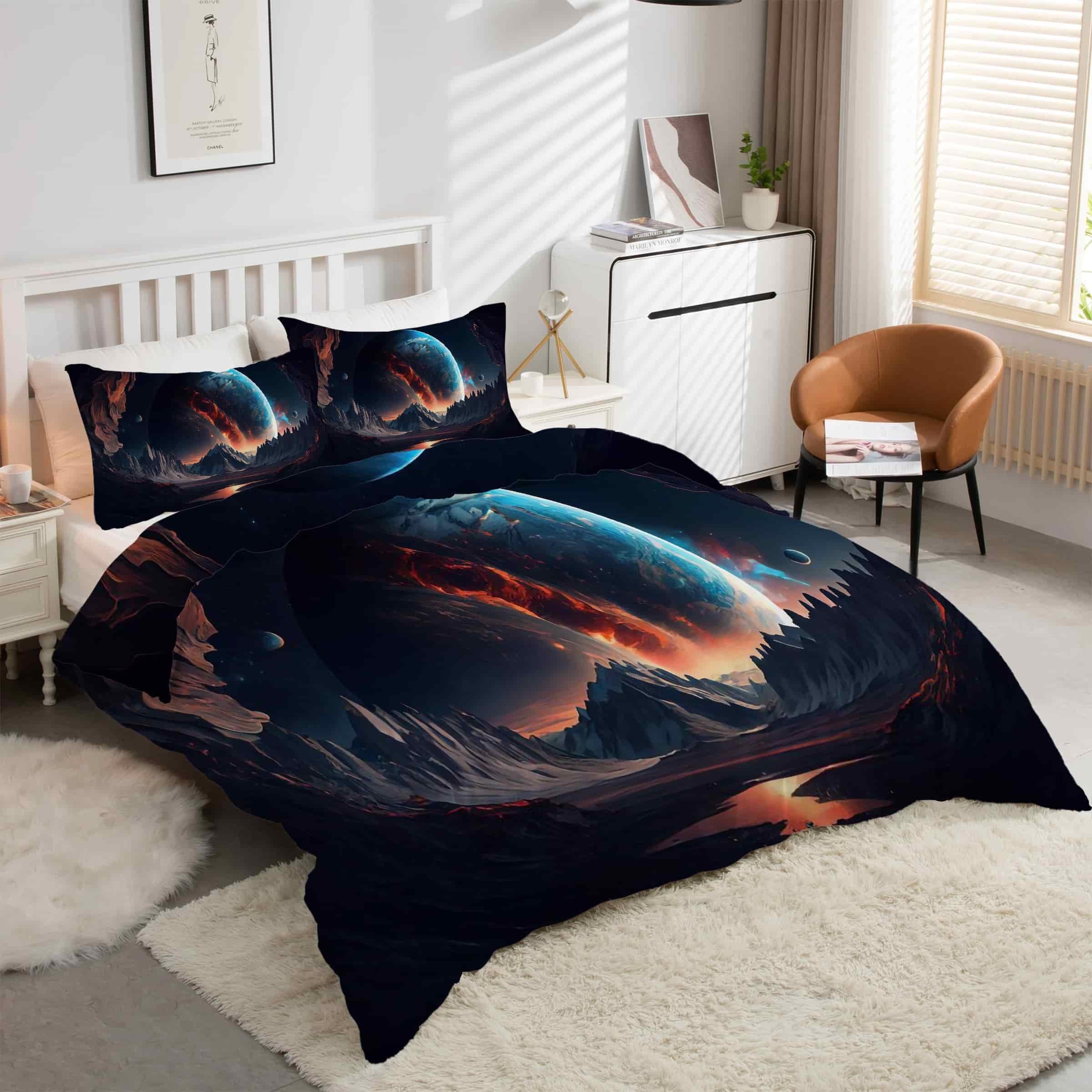 Housse de couette 160x200 cm univers étoilé pour transformer l'ambiance de votre chambre