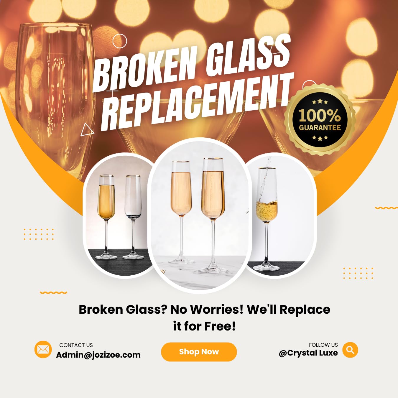 CRYSTAL LUXE Juego de 4 copas de champán doradas, copas de champán sopladas a mano, copas de champán de cristal, regalos para bodas, aniversarios, mujeres, hombres, cumpleaños