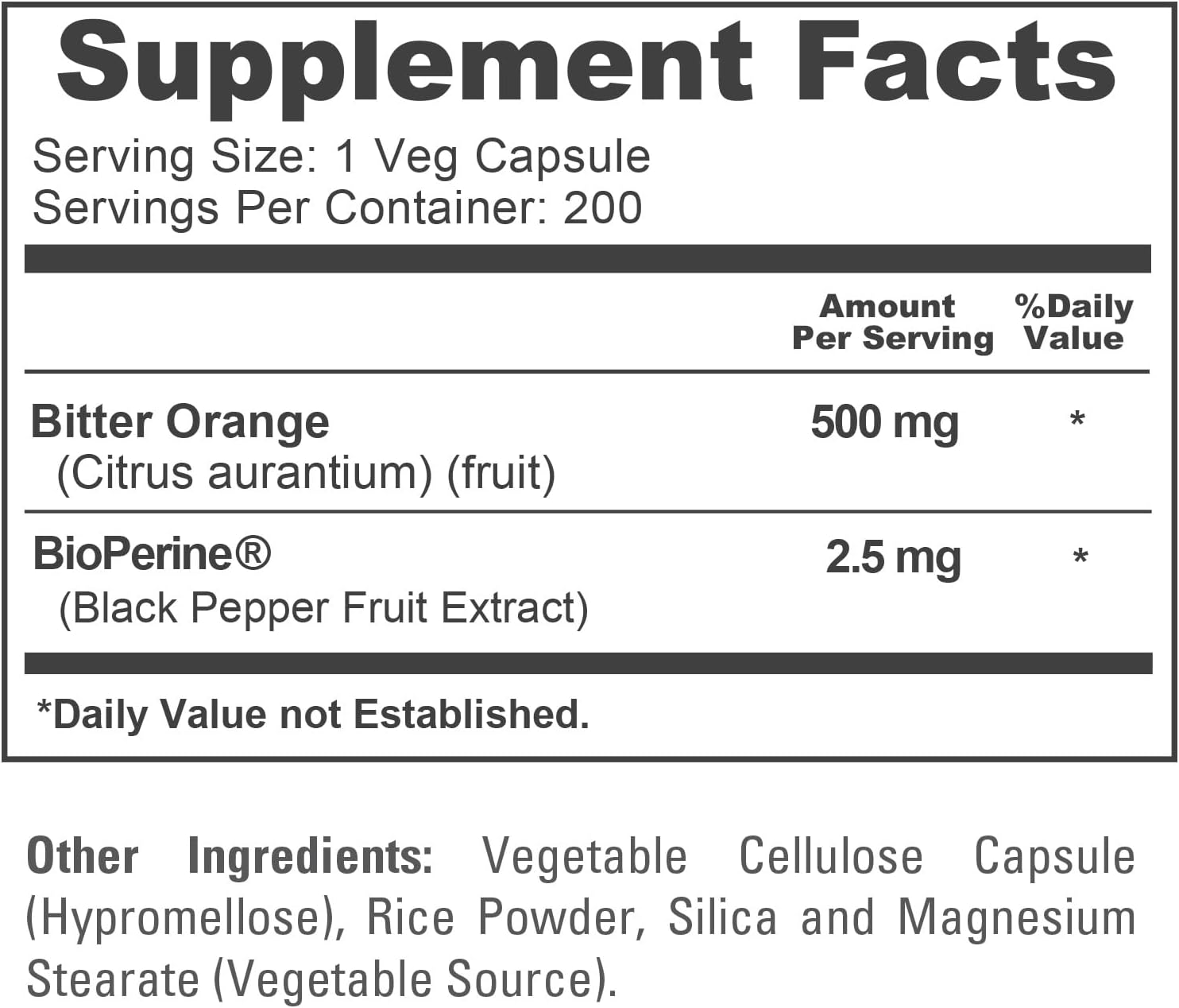 NusaPure Bitter Orange - Suitable for Vegetarian/Vegan, Non - GMO - 500mg 200 Capsules - Image 4