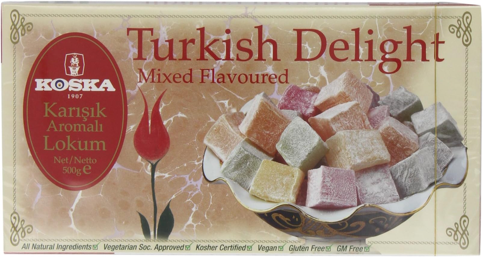 Mixed Flavour Turkish Delight, 500 GR