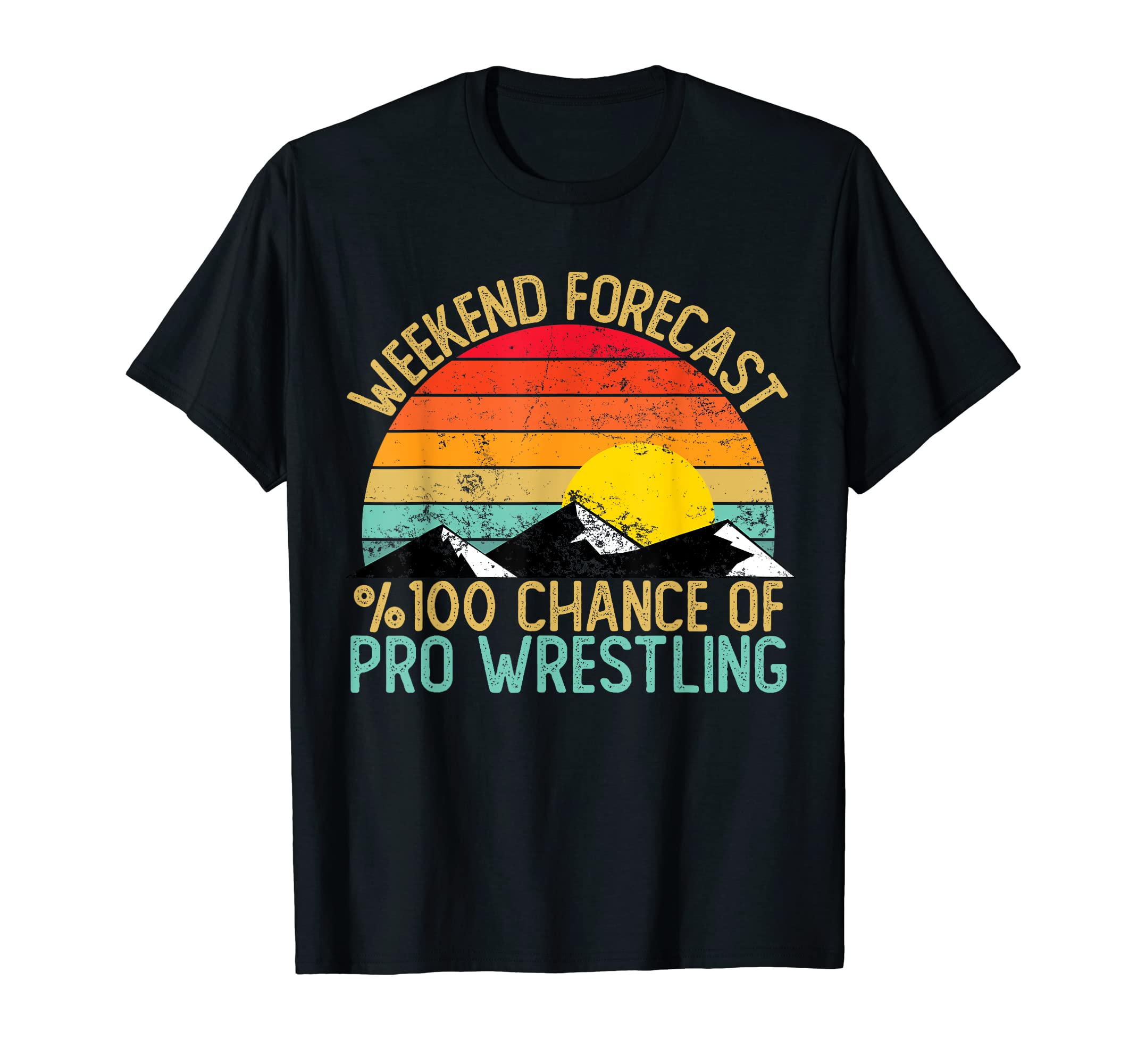 Weekend Forecast Chance of Pro Wrestling For BoysWeekend Forecast Pro  Wrestling Shirts Funny Retro T-Shirt