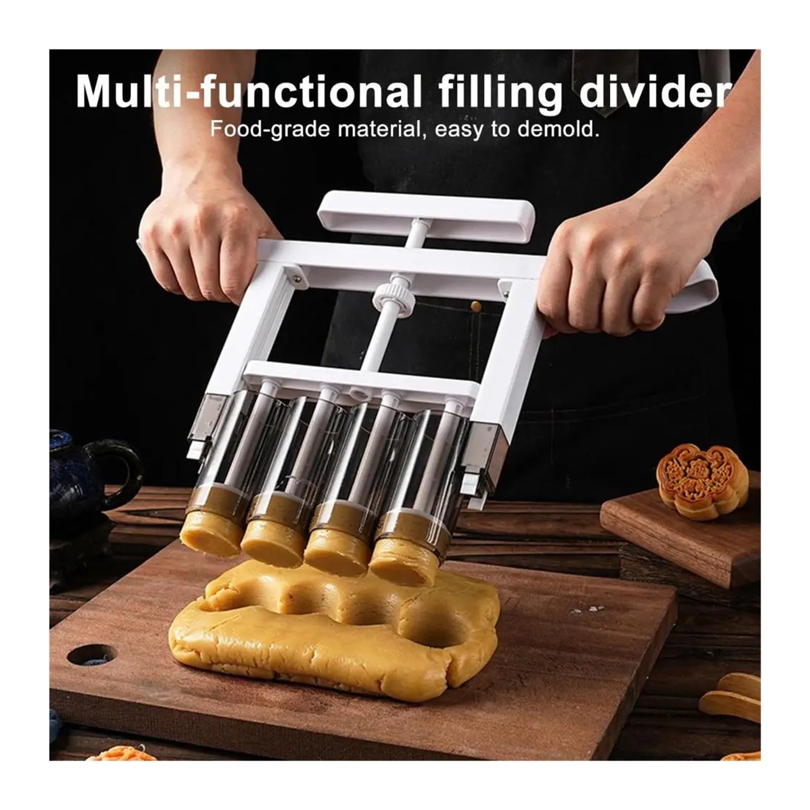 Mooncake Mold Füllspender Keksstempel IY Handdruck Backen Fondant Dekoration Werkzeuge Küche Lebensmittel Gebäck Stressform