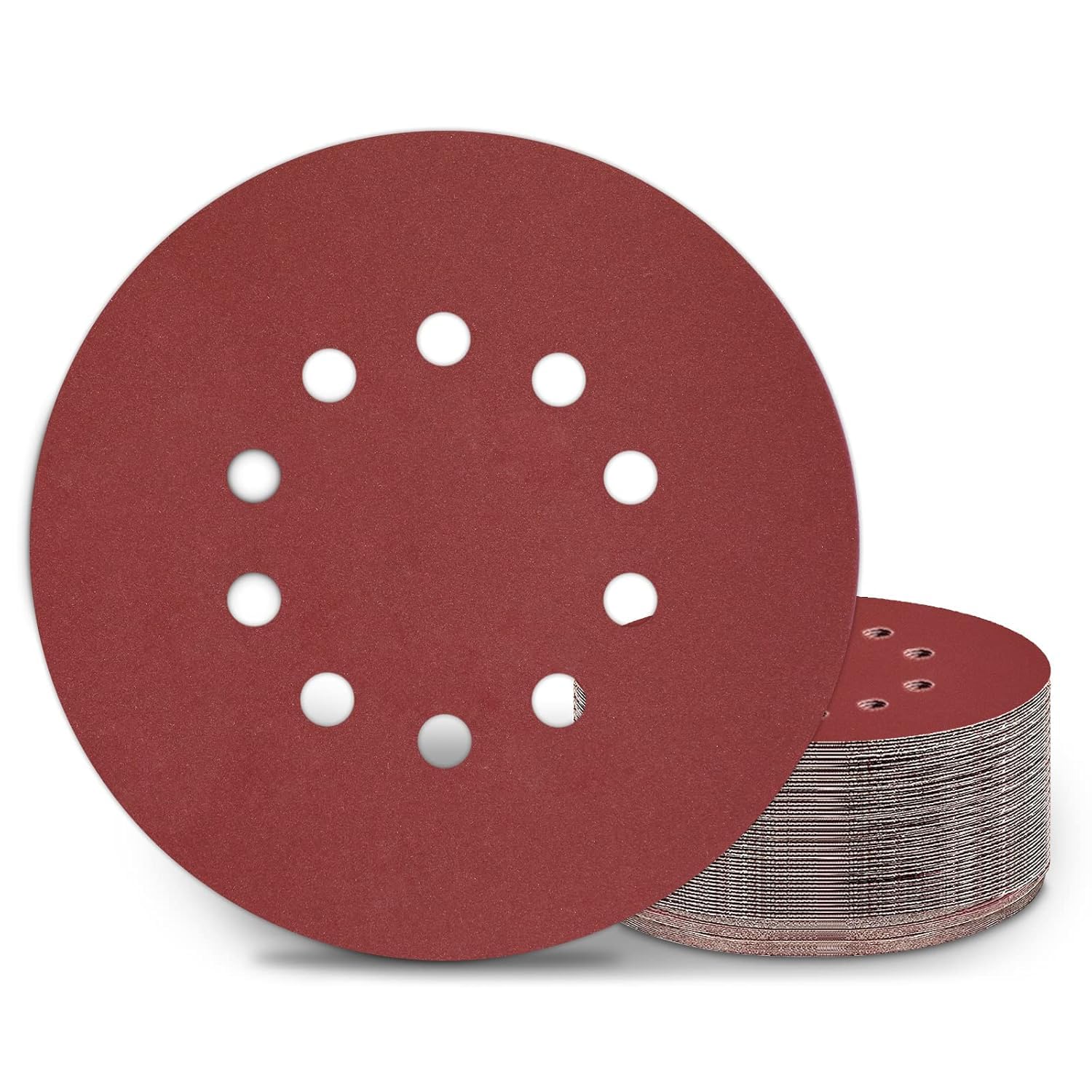 9 Inch 10 Holes Sanding Disc 320 Grit Drywall Sandpaper 30PCS for Popcorn Ceiling Sander Pads