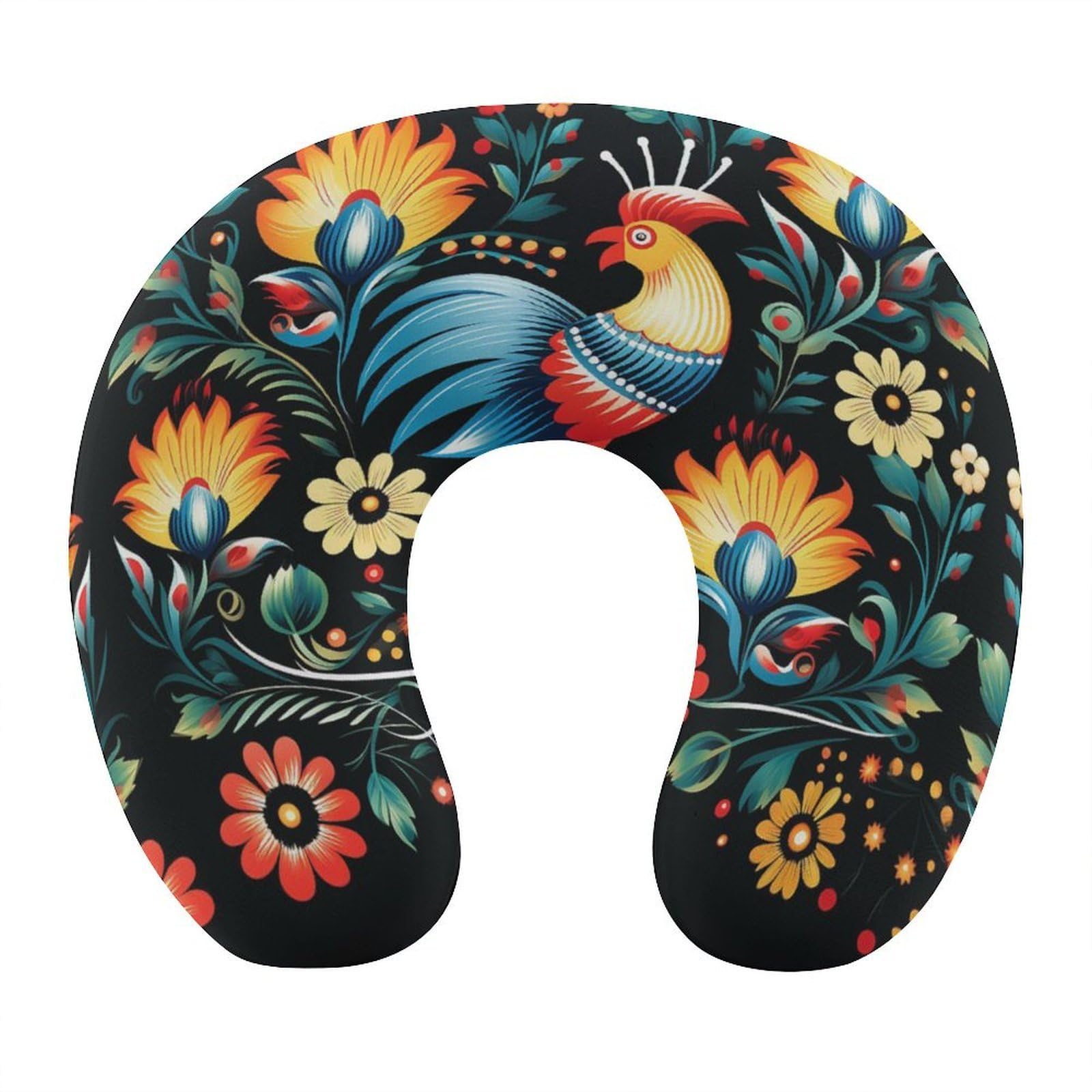 VstaDank Polish Folk Art Pattern Neck Pillow Memory Foam Sleeping U Shaped Pillows Cooling Travel Head Support Pillows Super Lightweight Portable Airplane Pillow for Car Office Rest