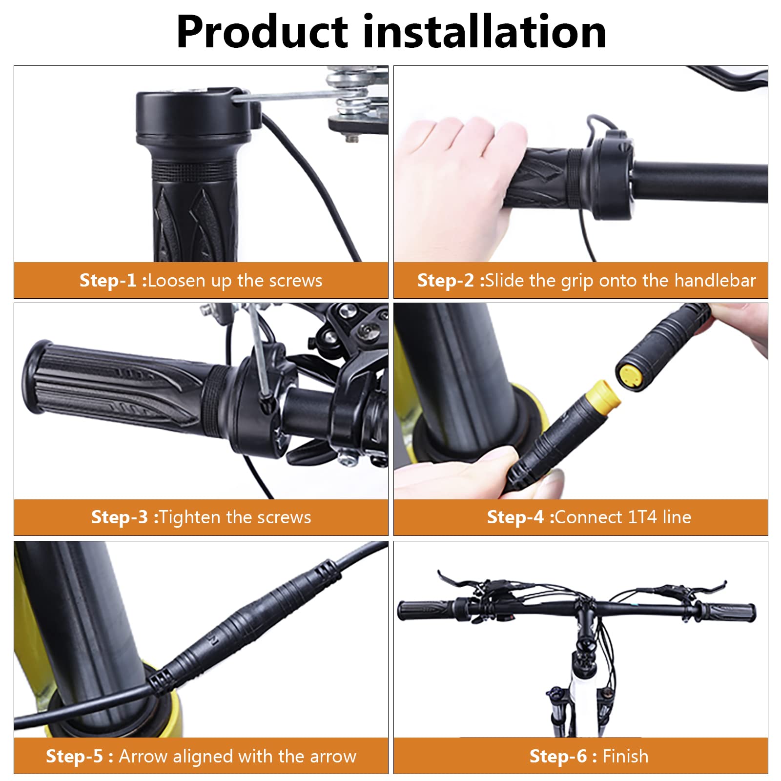 Zeekpowa Acceleratore Twist per Bafang 3 Pin Speed Throttle per BBS01B BBS02B Mid Drive Motor eBike Kit di conversione E-Bike Throttle con cavo da 45cm