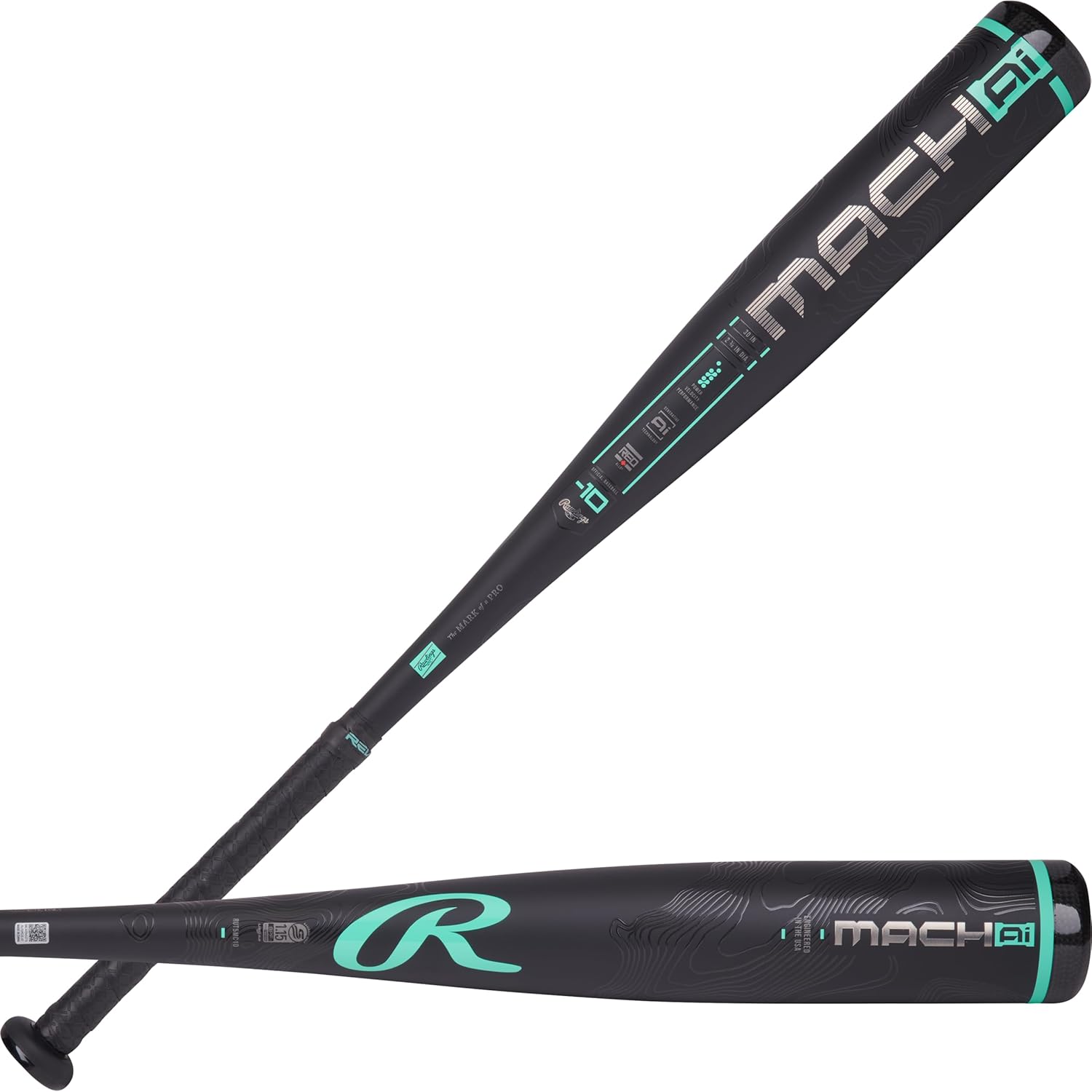 rawlings | 2025 | mach ai baseball bat | usssa | -5 / -8 / -10 drop | 2 3/4" barrel | 1 pc. hybrid -10 30 inch