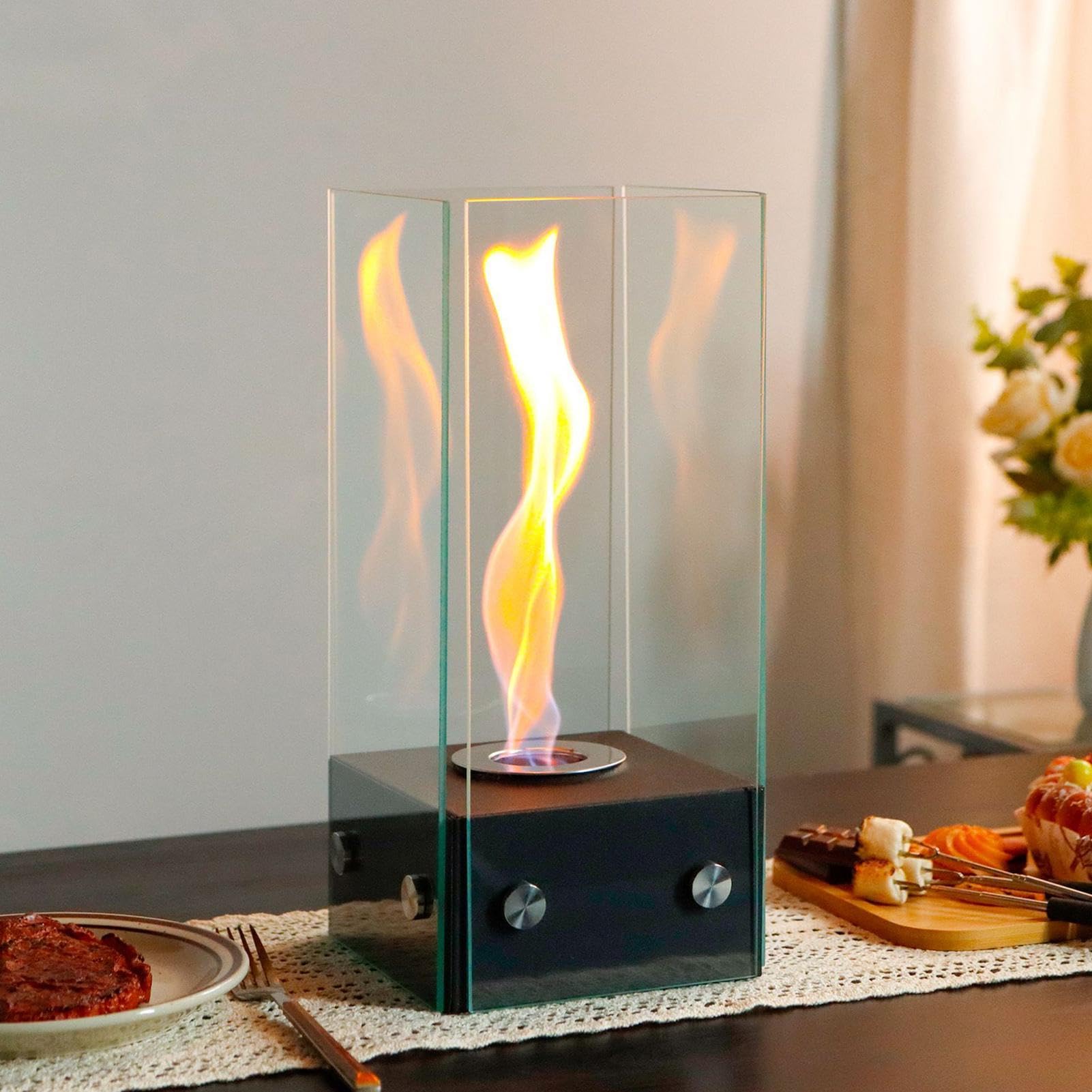 Chimenea de sobremesa para Interior Quemador de Llama Real sin Olor