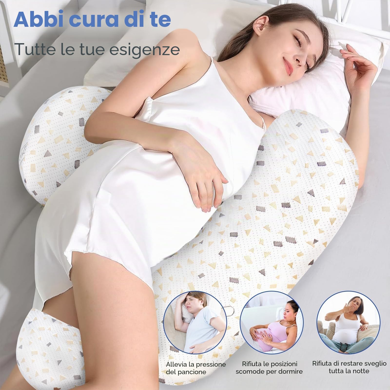 Pregnancy Pillow for Pregnant Women, Soft Pregnancy Pillow, Support for Back, HIPS, Legs, Maternity Pillow with Removable and Adjustable Pillowcase