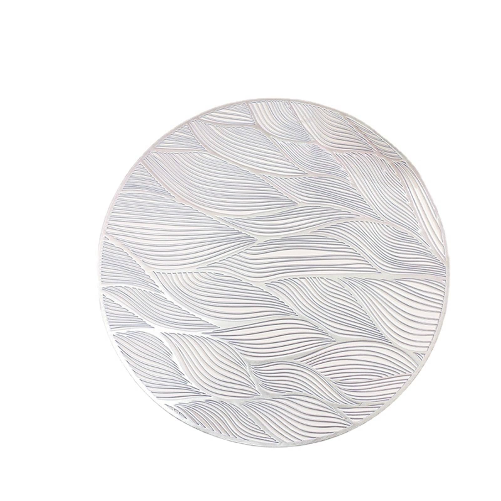 Set di 10 tovagliette all'americana, 38 x 38 cm, rotonde con motivo a foglie, in PVC, per sala da pranzo, cucina, feste