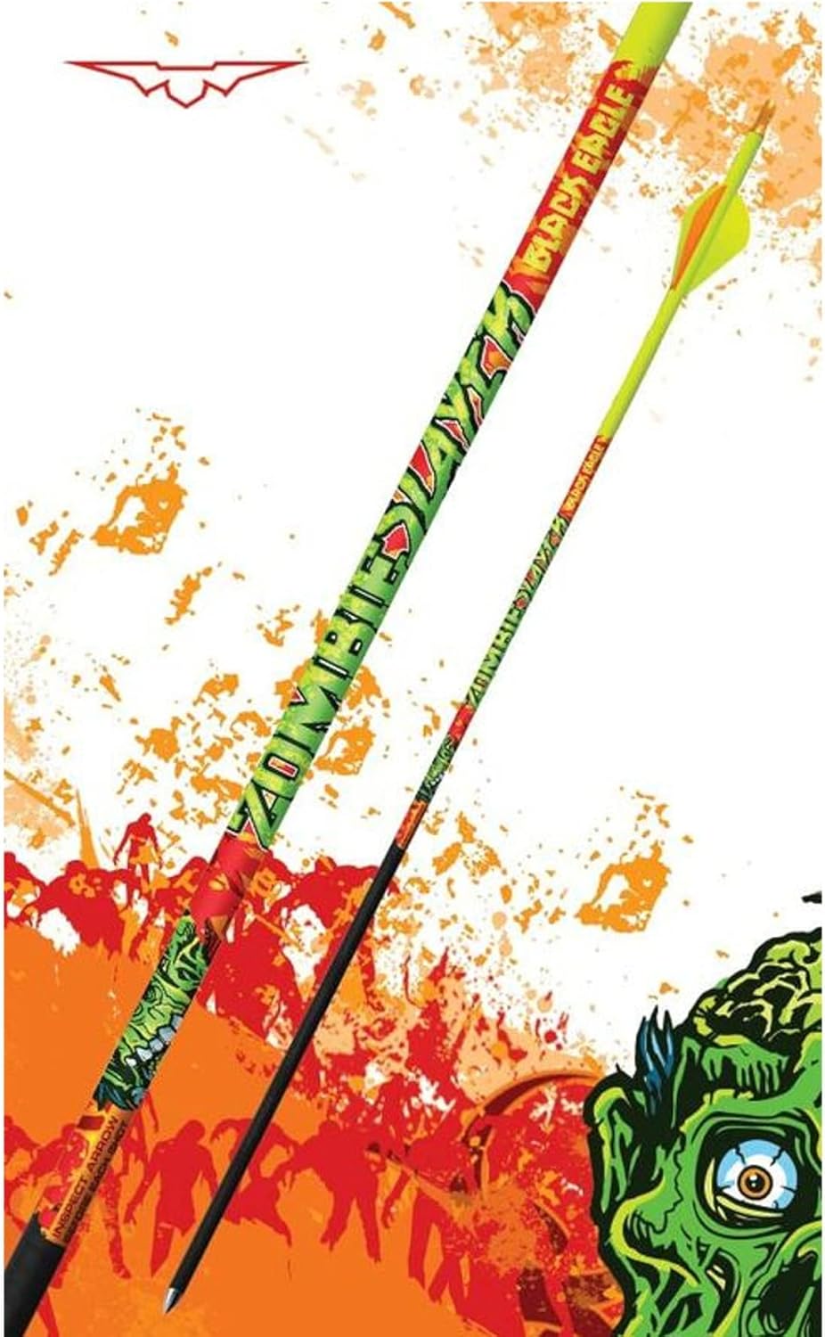 Black Eagle Zombie Slayer Fletched Carbon Hunting Arrows - 12 Pack (400/.001 Crested)