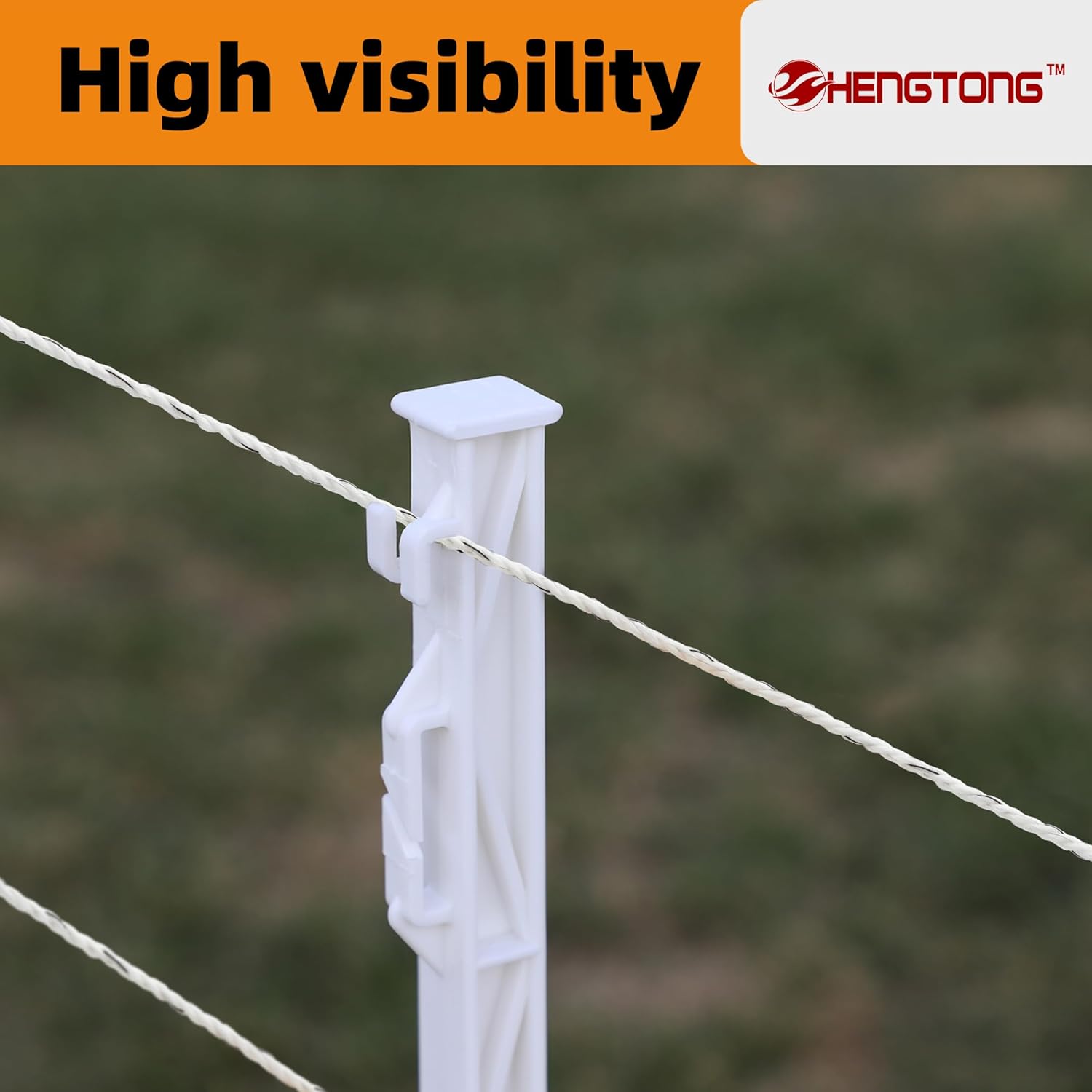 Electric Fence Poly Rope 656ft (200m), 1/4 inch (6mm) Upgraded Portable