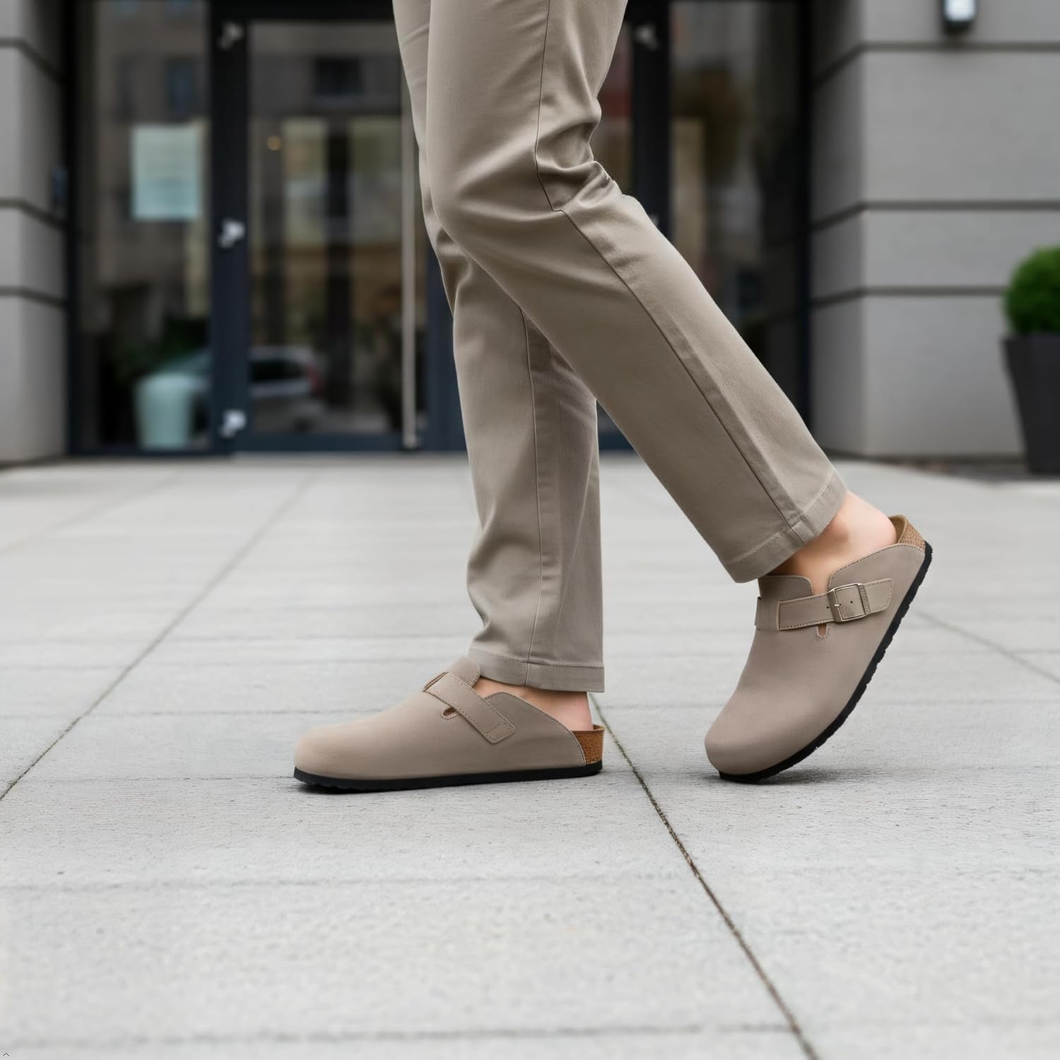 Vegan Suede Potato Shoes for Women Men | Arch Support Comfort Cork Footbed | Everyday Mule Clogs - Image 3