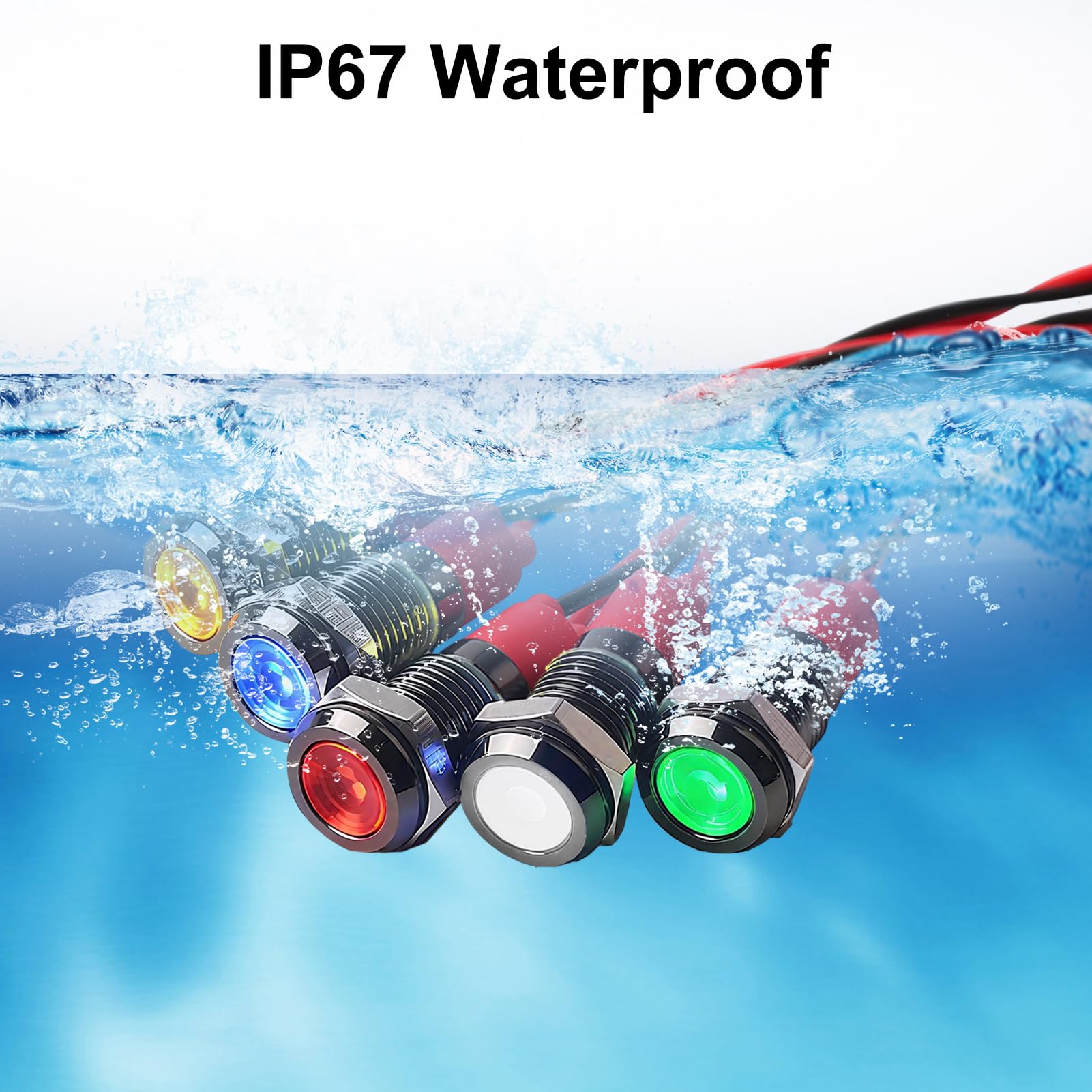 10pcs AC/DC 12-24V 6mm Voyant LED En Métal Témoin D