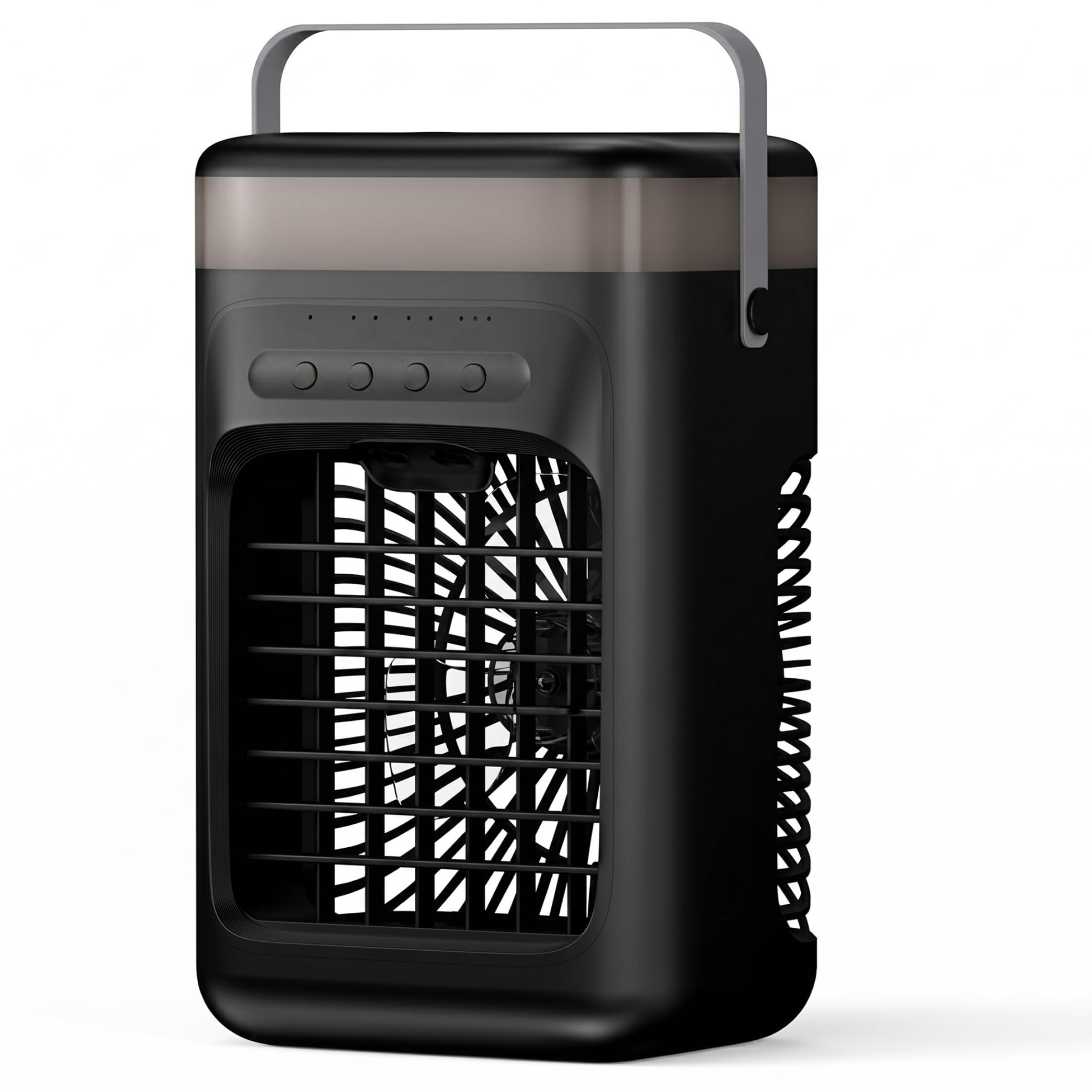 Raffreddatore d'Aria, Mini Ventola di Raffreddamento del condizionatore d'Aria, Ventola di Raffreddamento USB Dual Mist per Camera da Letto, Ventole silenziose per Desktop - Nero