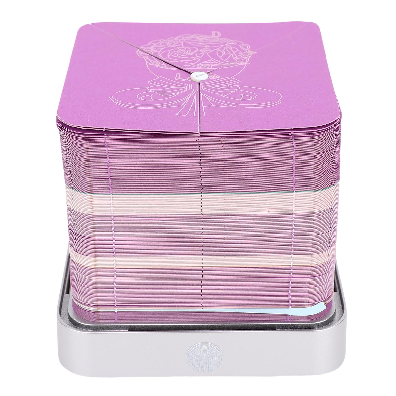 SIXRUN Rose 3D-Notizblock, Papierschnitzkunst-Notizblock mit Licht und 2026-Kalender, Handriss-Notizskulptur, 9,8 X 9,8 X,3 Cm, für Büro, Zuhause, Studenten (PURPLE)