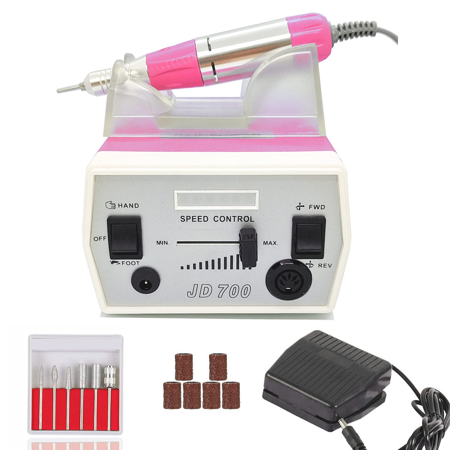 VéfaîîUpgraded Nail Drill Electric Nail File, JD700 Nail Drills for Acrylic Nails Professional 30000RPM Manicure Tools Acrylic Nail Drill for Nail Dip Kit Acrylic Powder Poly Nail Gel B-01