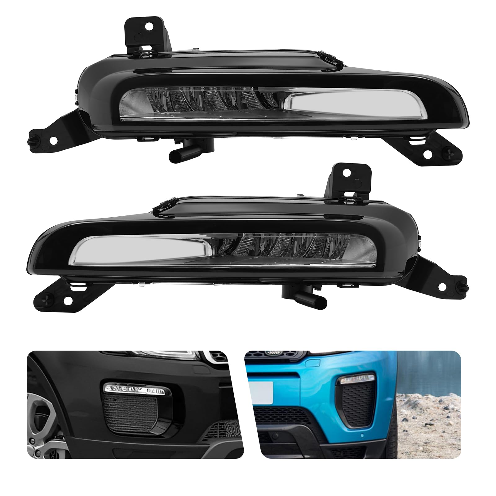 LED Daytime Running Light Compatible with 2016-2018Land Range Rover Evoque,Running Driving Light Turn Signal Fog Lamp Driver Left and Passenger Right Side