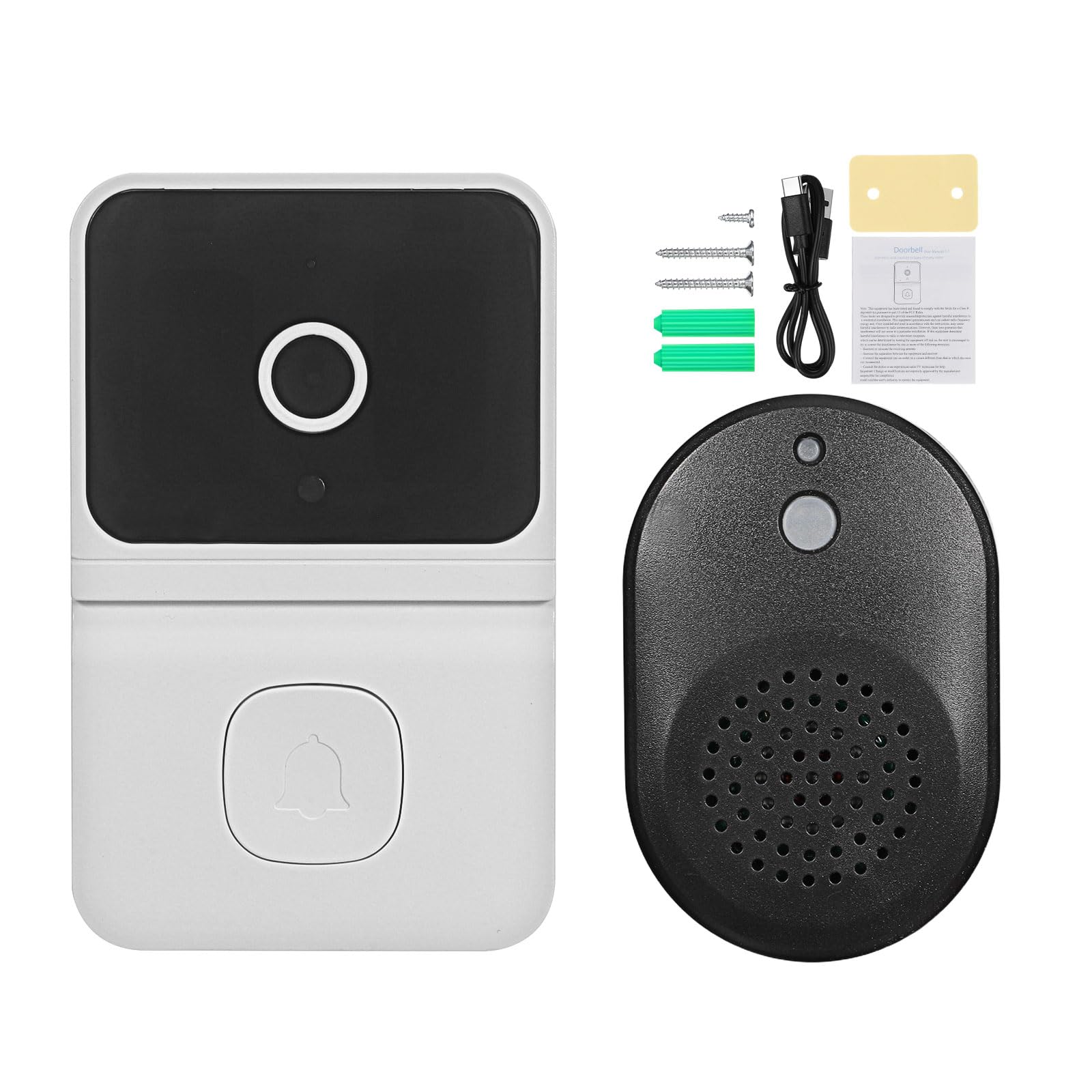 Sonnette sans fil intelligente modèle Z batterie rechargeable carillon noir