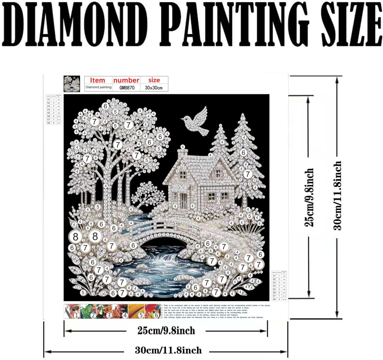 House Pearl Diamond Art Kits for Adults Beginner,Home Decor 11.8 X 11.8In
