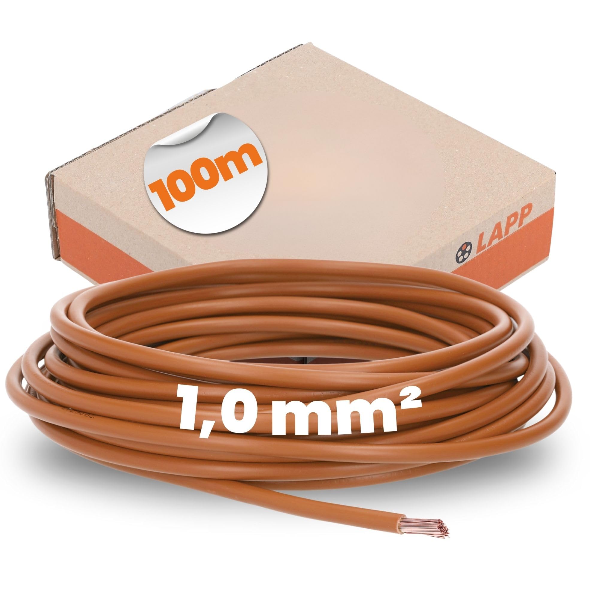 Câble H05V-K 1,0 mm² Lapp 4510033 fil de câblage flexible marron 100m