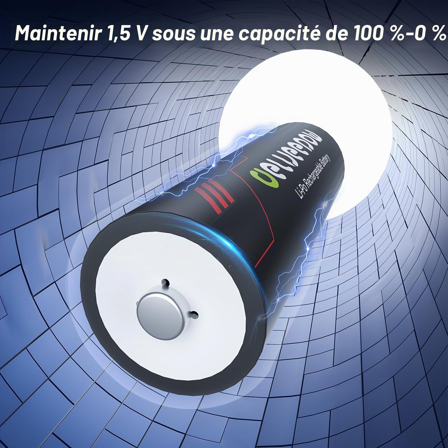 Piles AAA Rechargeable 1,5V 1200mWh Haute Capacité,Lot de 8 Pile Rechargeable AAA avec Chargeur 1500 Cycles
