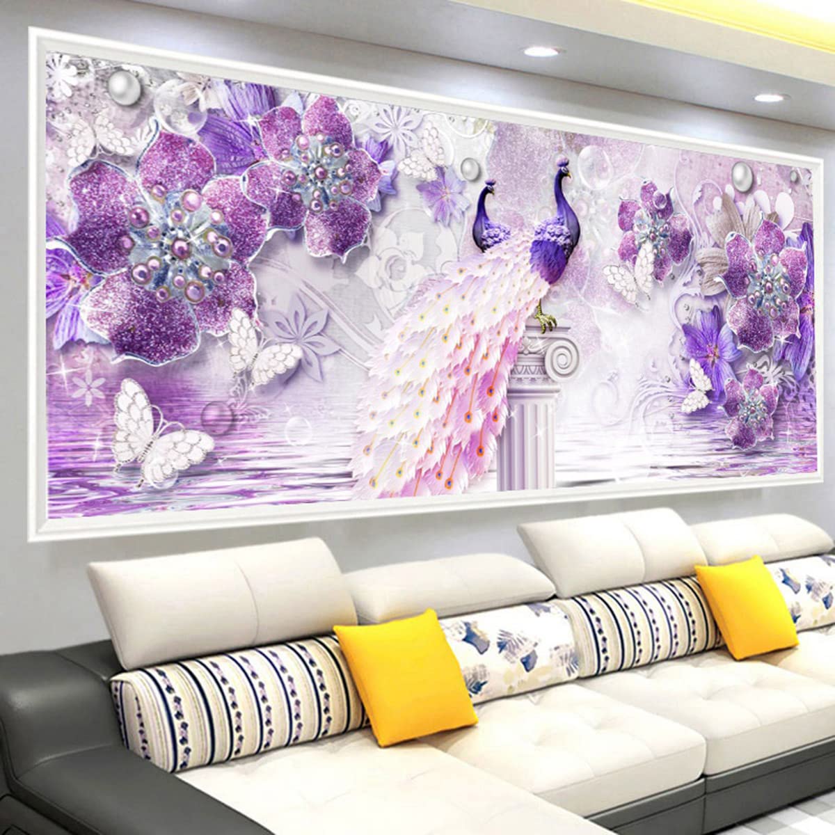 Instarry 5D Diamant Painting Bilder Groß Pfau Home Decoration 120x50 cm