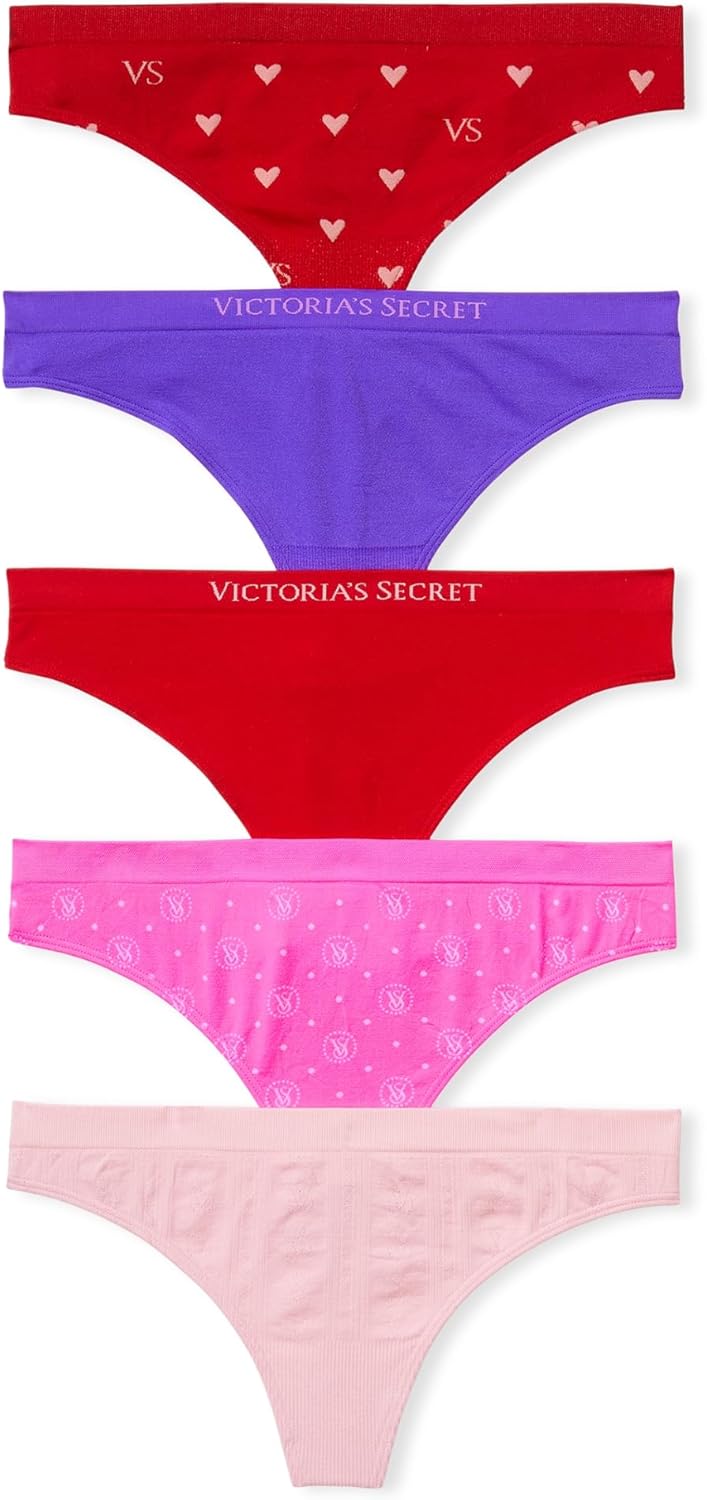 Victoria's Secret Women's Seamless Thong Underwear, Panties for Women, Multi Pack (XS-XXL)