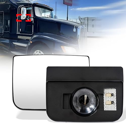 Cristal de espejo inferior para Kenworth T660, repuesto de cristal inferior para espejo inferior con calefacción para Kenworth T170 T270 T370 T440