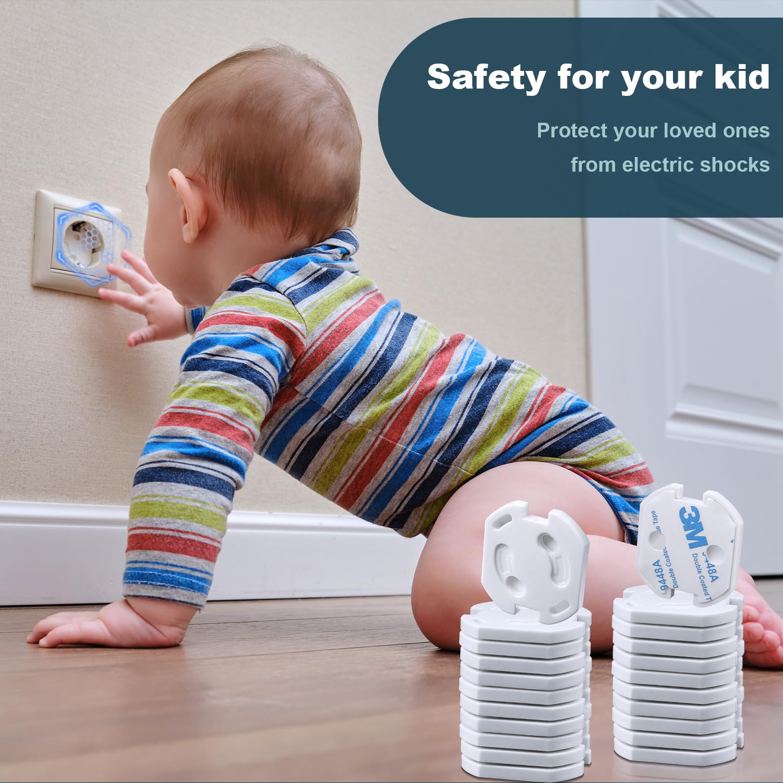 REDTRON Steckdosensicherung mit Drehmechanik, 20stk Steckdosen Kindersicherung, Steckdosensicherungen für Babys und Kinder - Image 3