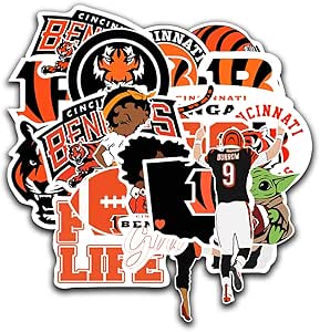 32-Pack American Football Buffalo Stickers - Waterproof Decals For Water Bottles, Laptops & Cars