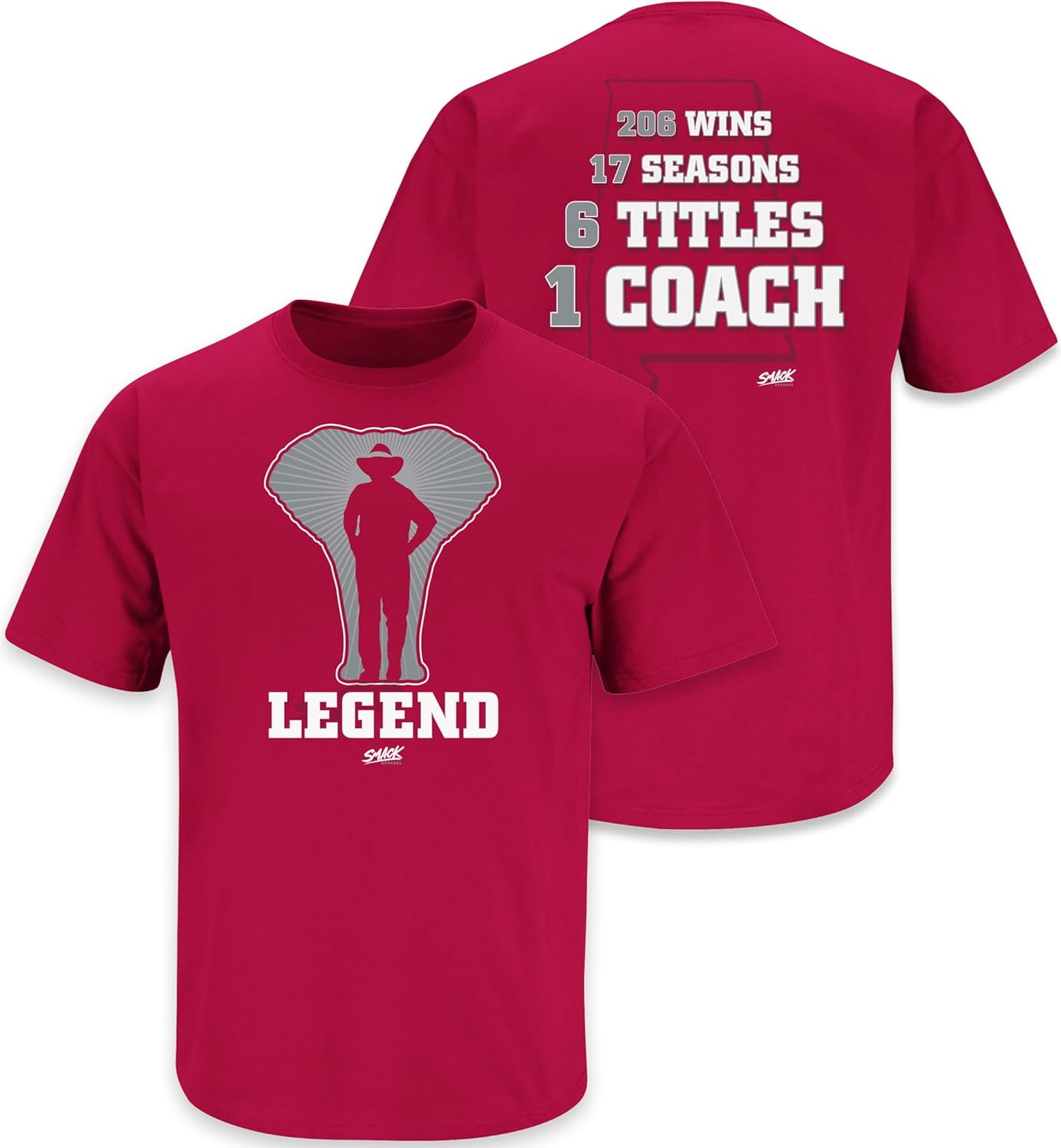 Smack Apparel Legend T-Shirt for Alabama College Fans (SM-5XL)