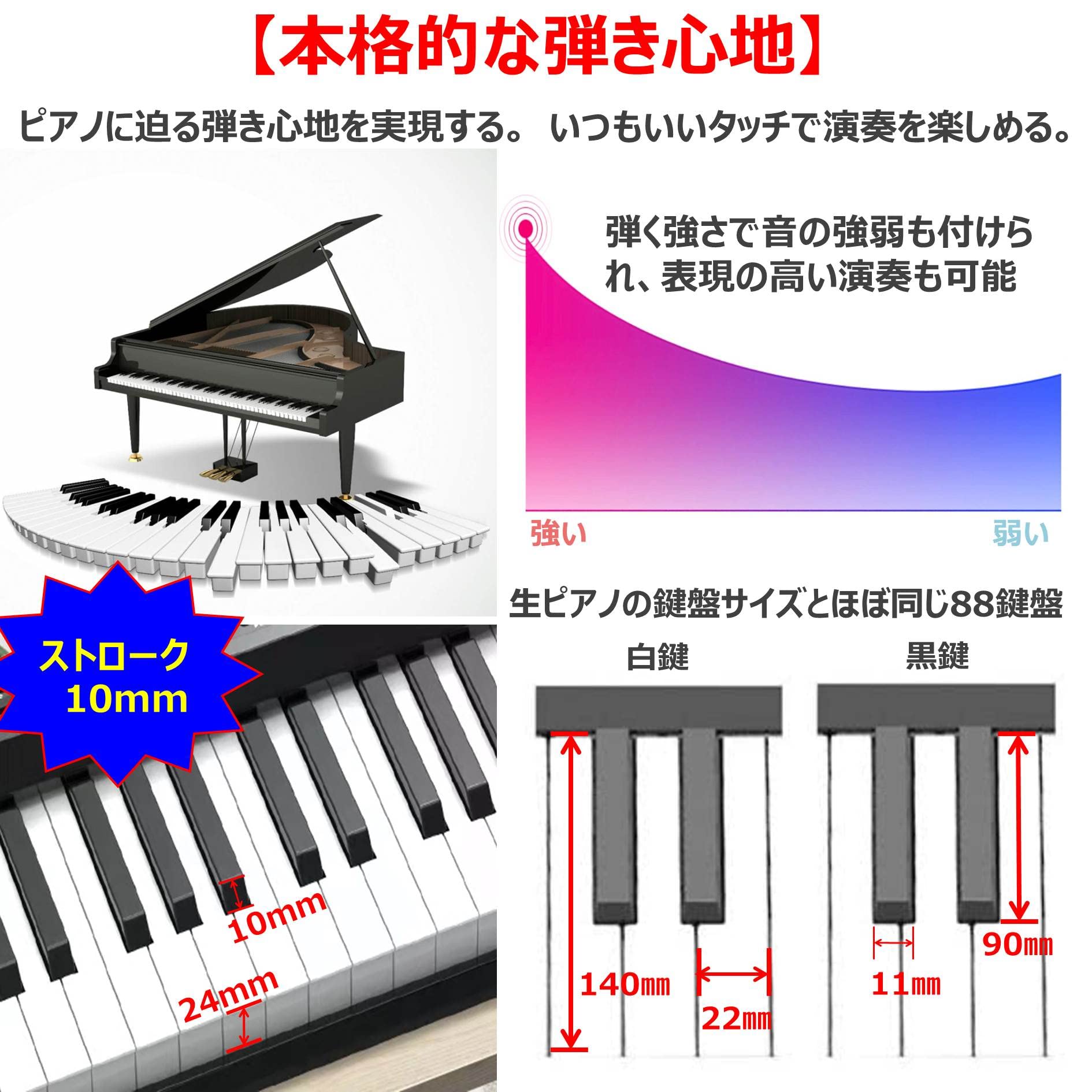 Amazon | トモイ TOMOI 電子ピアノ 88鍵盤 三本ペダル対応