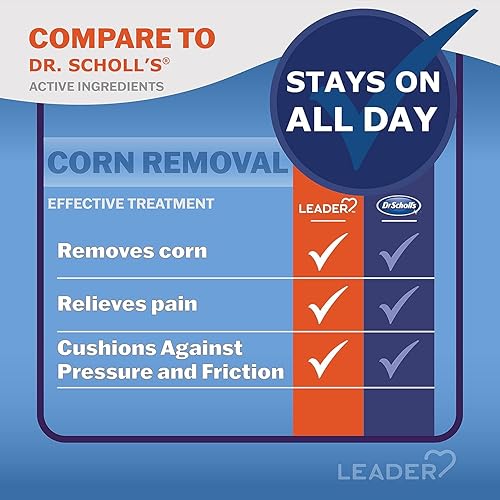 Miniatura 3 de Leader Removedor de maíz medicado con ácido salicílico, callos y almohadillas de tratamiento de maíz en los pies, alivio del dolor durante todo el