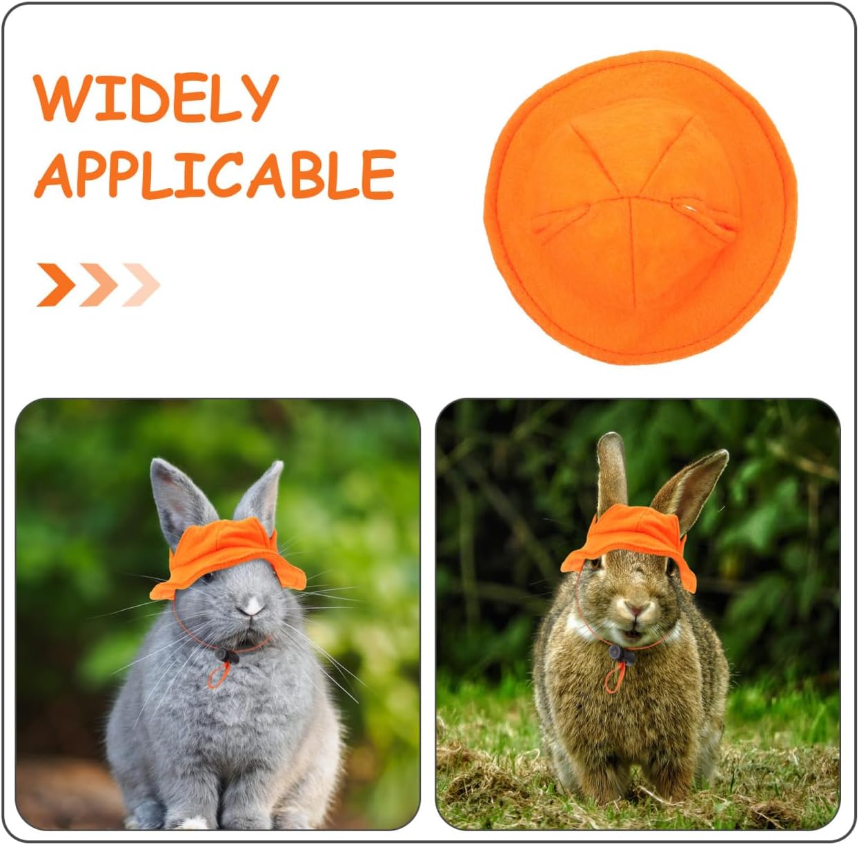 POPETPOP 小動物ハット バニーハット:調節可能なあごストラップと耳穴付きウサギハット モルモットハット ペットハット ペット