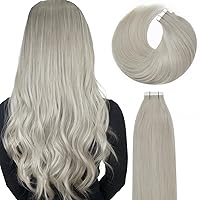 Vista 2 de Lacer Extensiones de cabello con cinta invisible, color negro natural, extensiones de cabello con cinta invisible, 18 pulgadas, cabello humano real
