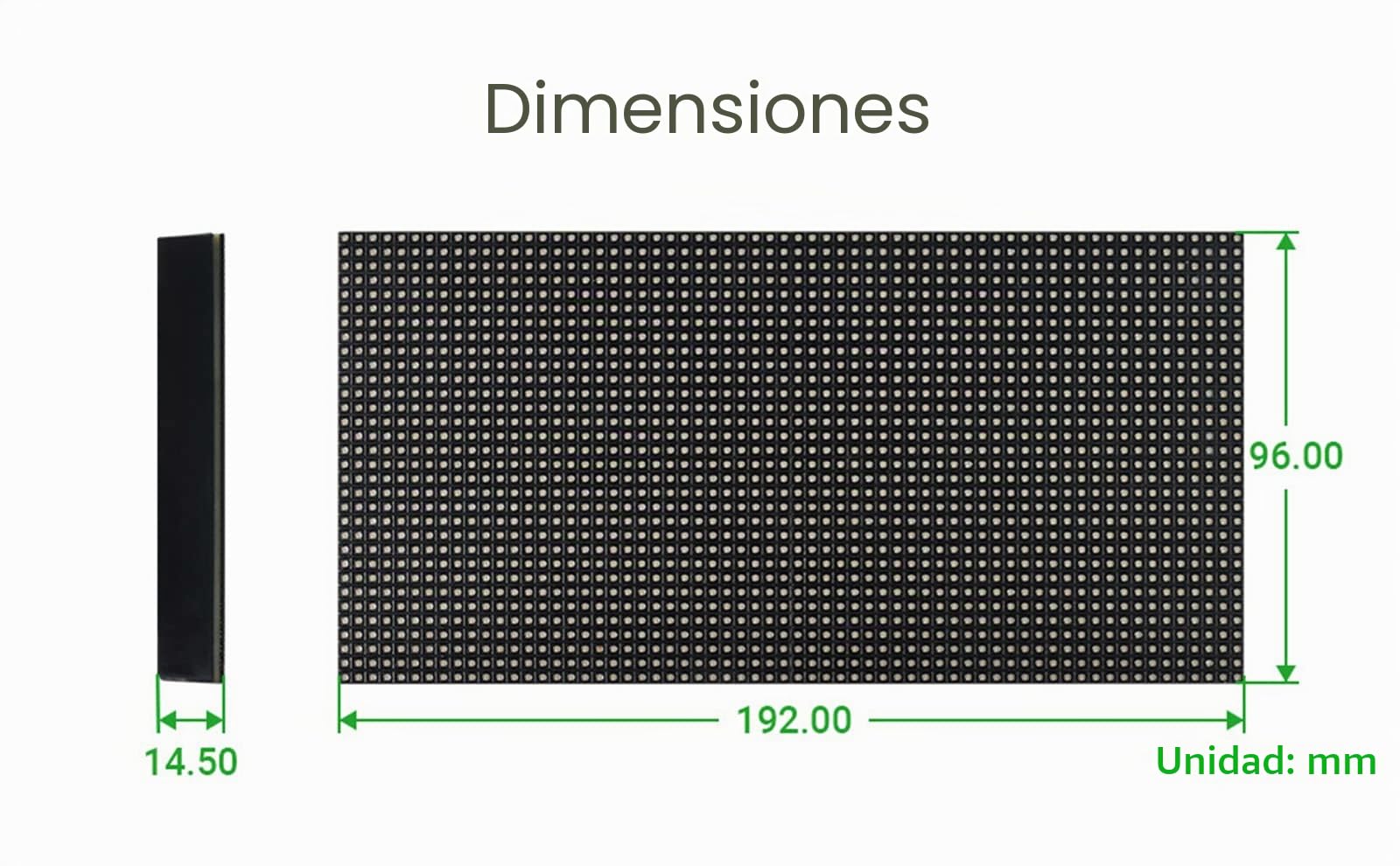 RGB LED Matrix Panel 64×32, 3mm Pitch 2048 Dots RGB Leds Pantalla Desnuda, Compatible con Raspberry Pi, Arduino, ESP32, Permite Mostrar Texto Animación de Imagen Colorida (192mm×96mm)