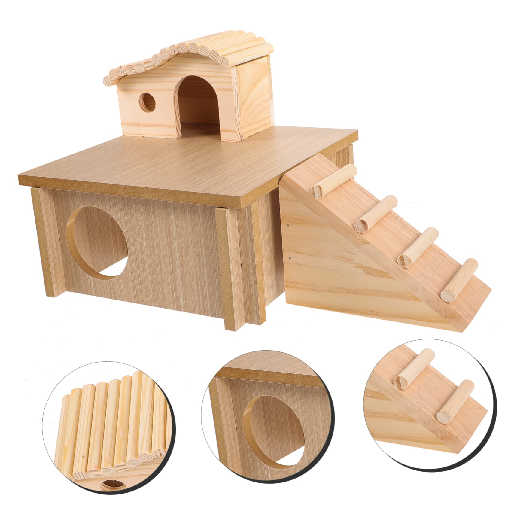 DOITOOL Bois Échelle Maison de Cachette pour Hamster, 1 Set