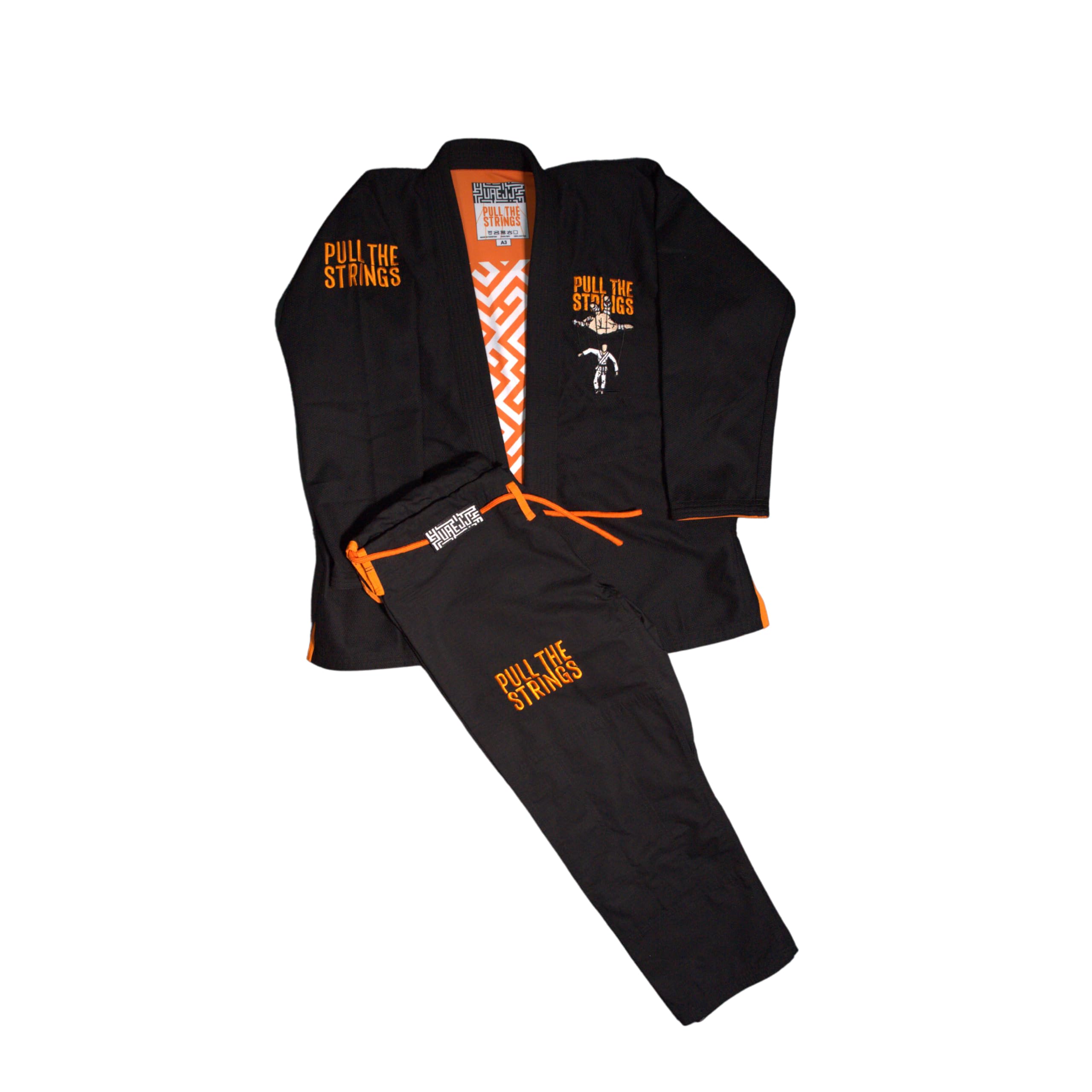 Kimono Karate & Martial Arts Uniform for Unisex | Taekwondo & Judo Karate Dress | Jiu Jitsu Uniform (Black, A2)