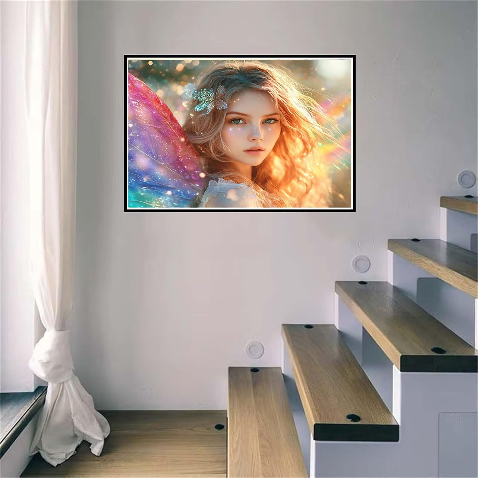Anioł diamentowy obraz dla dziewcząt, dla dorosłych, DIY, mozaika, zestaw obrazów, 5D, sztuka diamentowa, rękodzieło, akcesoria do salonu, prezenty, 100 x 150 cm, H-580
