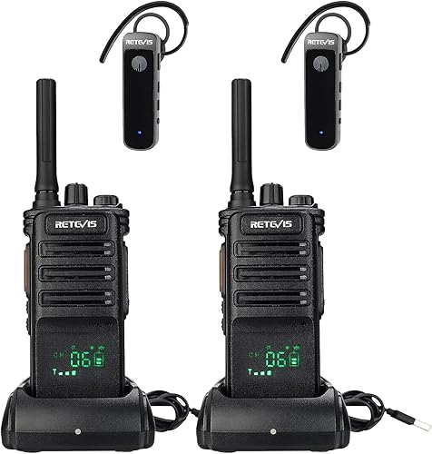 Retevis RB89 Radios bidireccionales de largo alcance, radio de emergencia, walkie talkies para adultos con micrófono inalámbrico, VOX, radio GMRS