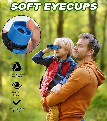 Miniatura 5 de Prismáticos para niños, prismáticos para niños de 3 a 15 años, juguetes para niños y niñas, regalos ópticos, a prueba de golpes, binoculares de
