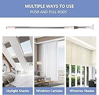 Vista 6 de ZSTARR Barra de tensión, persianas de empuje ajustable con gancho para tragaluz, persianas y persianas inalámbricas, fácil de tirar de las persianas