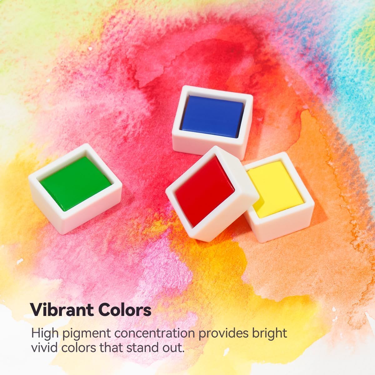 LIGHTWISH Aquarellfarben Set 48 Farben in Tragbarer Box, Mit Pinsel, Aquarellpapier und Mit Palette, Reise-Aquarell-Set für Künstler, Hobbymaler und Malerei-Liebhaber