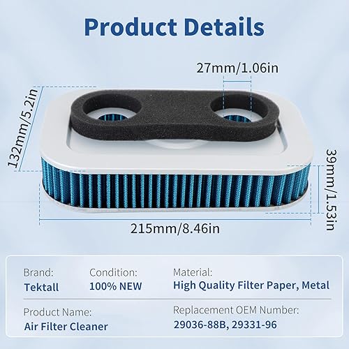 Miniatura 3 de Filtro de aire 29036-88B 29331-96 compatible con Harley Sportster 1200 883 Custom Sport Anniversary XLH1200 XL1200C XL1200S XLH1200S XLH1200 XLH883
