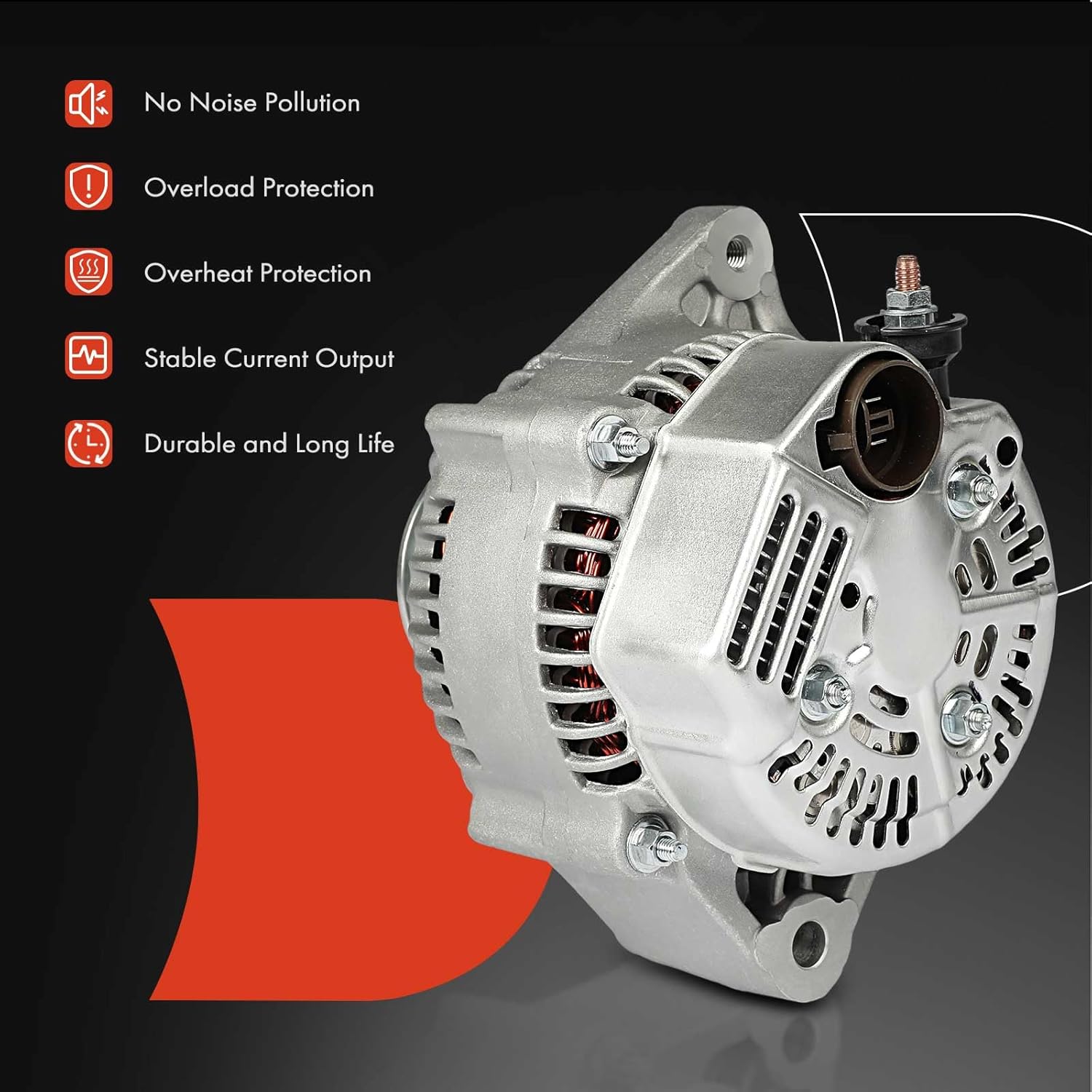 A-Premium Alternator Compatible with Toyota 4Runner 1985-1992, Celica 1985, Pickup 1985-1991, 2.4L, 12V 60A 1-Groove Pulley Clockwise, Replace# 2706035060, 2706035061