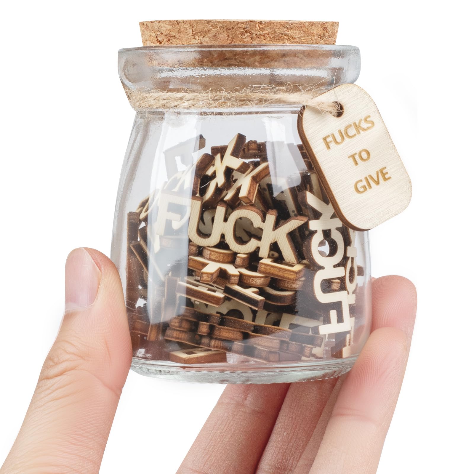 Fuck to Give,Fuck Jar Gift,Birthday Retirement Gifts for Men Women,Fuck in a Bottle with Wooden Plugs Gag Gifts Funny Adult,Valentine's Day,Christmas Decorations.