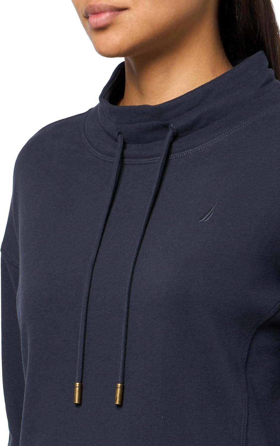 Nautica womens Long Sleeve Mock Neck Pullover Sweatshirt - Image 3