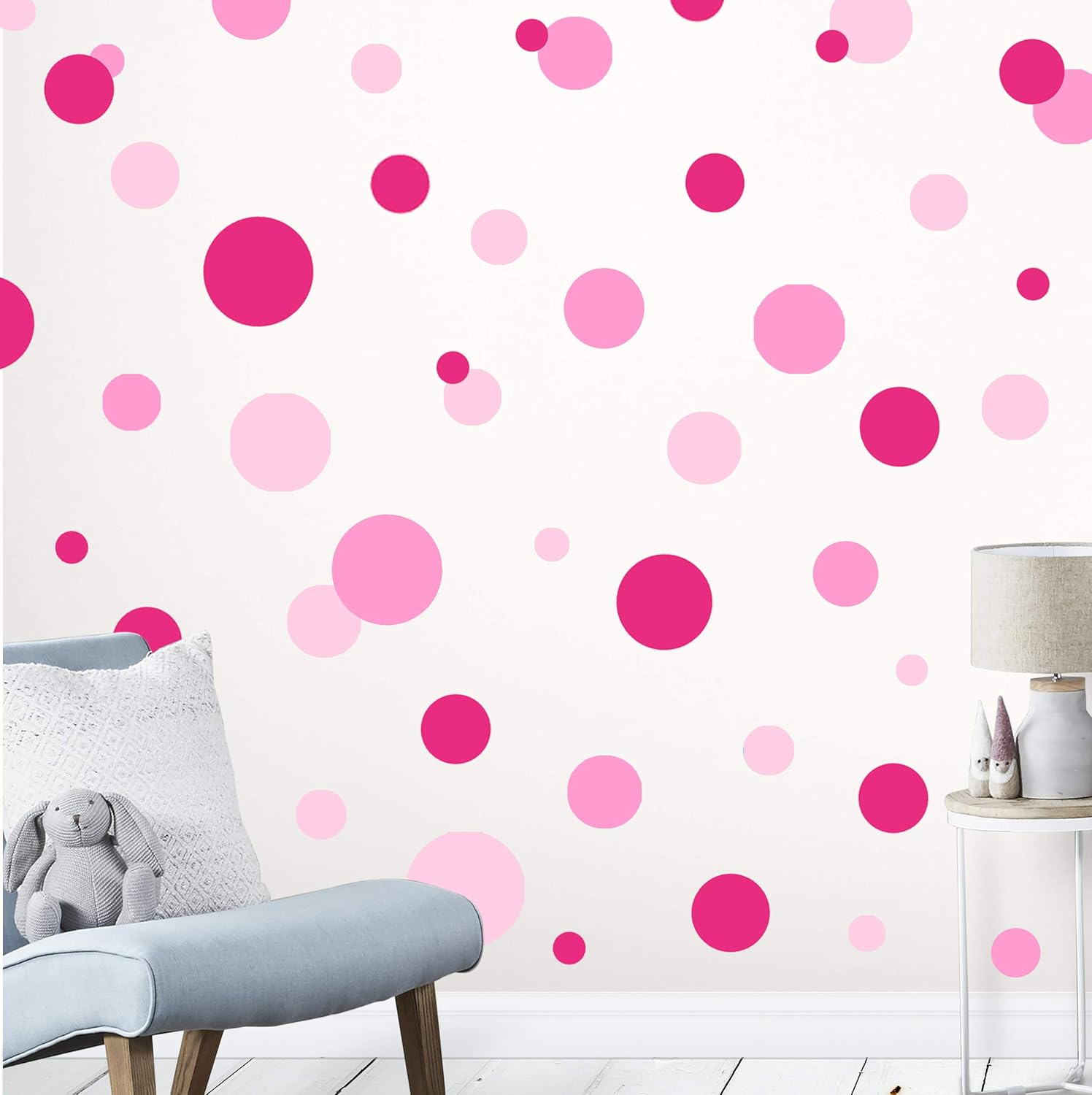 Polka Dot Wall StickersPink,Soft Pink,Hot Pink For Girls Room Decor